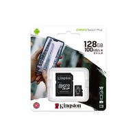 Kingston paměťová karta Canvas Select Plus, 128GB, micro SDXC, SDCS2/128GB, UHS-I U1 (Class 10), s a