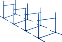 JOIEYOU 4dílná sada agility překážek PVC slalom pro domácí mazlíčky výškově nastavitelné tréninkové tyče sada pro psy kočky kondiční trénink skákání síly, agility - modrá