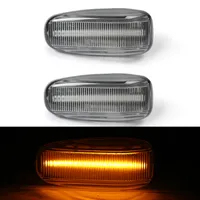 2x LED Klarglas Seitenblinker Blinker CHROM #2 für VW Seat Skoda