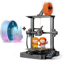Creality Ender 3 S1 Pro 3D Drucker ,CR Touch-Druckgröße mit automatischer Nivellierung 220×220×270mm + 1 kg leuchtendes PLA-Filament, Mehrfarbig