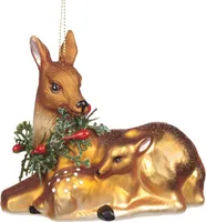 Goodwill Weihnachtskugel Hirsch liegend braun 9,5 cm