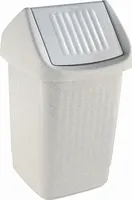 Mülleimer Schwingdeckel Abfalleimer Abfallbehälter Sammler Mülltonne Grau 50 Liter