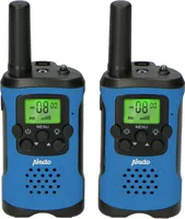 Alecto FR-115BW - Set mit zwei Walkie Talkies für Kinder, Reichweite von bis zu 7 Kilometern, Blau/Schwarz