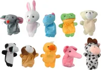 Set mit 10 Plüsch-Fingerpuppen - Tiere, bunt, Maße 4-6/6-10 cm