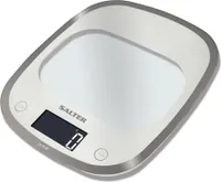 Salter 1050 WHDR/BKDR/RDDR Curve Glass Elektronische KÃ1/4chenwaage mit LCD-Infodisplay, Messbereich bis 5 kg, Glas-Wiegeschale, Zuwiegefunktion, Automatische Abschaltung