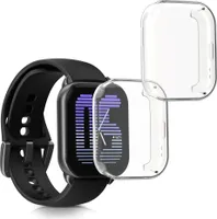 kwmobile 2x Schutzhülle kompatibel mit Amazfit Active (A2211) Hülle - Fullbody Cover Set aus Silikon - Transparent