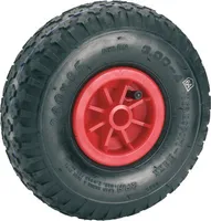 Tarrox Luftrad mit Kunststofffelge und Blockprofil, 260 mm geeignet für Sackkarren + Bollerwagen