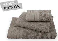 jilda-tex Premium Duschtuch Leinenoptik Frottierware Set 100% Baumwolle Verschiedene Größen/Farben (Taupe, 2 x Premium Duschtuch 70x140 cm)