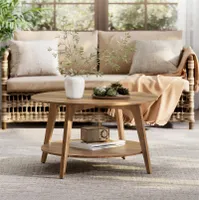 VASAGLE Couchtisch, Wohnzimmertisch, 80 x 45 cm, einfach zu montieren, honigbraun