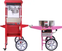 KuKoo Retro 1x Popcornmaschine Popcorn Maker mit Wagen und 1x Rosa Retro