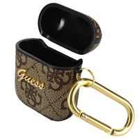 Guess 4G Script PC/PU puzdro pre AirPods 1/2 Brown Protective Cover