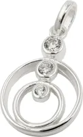 Prívesok 17x13mm 2 krúžky s 3 zirkónmi striebro 925