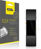 2x Schutzfolie für Fitbit Charge 2 Folie, 100% Displayabdeckung, dipos Flex