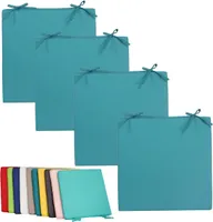 4x Outdoor Stuhlkissen 40x40cm viele Farben Lounge Kissen Wasserfest Sitzkissen Garten Lotus Effekt, Farbe:Petrol