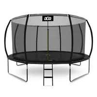 Aga SPORT EXCLUSIVE Trampolin, Kindertrampolin, Gartentrampolin mit Sicherheitsnetz 366 cm Schwarz + Schutznetz + Leiter