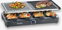 Raclette Naturgrillstein Grillplatte SEVERIN RG 2376 8 Pfännchen RG 2376 aus Kunststoff, schwarz Raclette Raclette Mit Antihaftbeschichteter Grillplatte Raclette Grill Tischgrill  Raclette Mit Naturstein