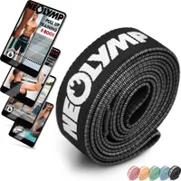 NEOLYMP dlouhé fitness pásy z tkaniny s fitness e-knihou - omyvatelné odporové pásy, odporové pásy, gymnastické pásy, fitness pásy, tréninkové pásy