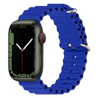 Ocean Silikon-Armband für Apple Watch Ultra Serie 8 7 6 SE 5 4 3 2 1, Größe:38 mm / 40 mm / 41 mm, Farbe:Saphirblau