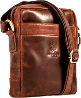 MATADOR Kleine Leder Umhängetasche Vintage Braun