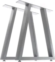 XPOtool Tischbeine 2er Set aus Stahl 60x72cm Grau in Trapez-Form Industrial Vierkantrohr Tischkufen Tischgestell Tischuntergestell