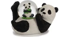 Glitzerkugel Panda 11 cm, Pandabär Schneekugel Tier Tiere Schneekugeln