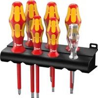 Wera 160 i/7 Rack Schraubendrehersatz Kraftform Plus Serie 100 + Spannungsprüfer + Rack