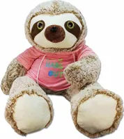Kuscheltier Faultier XXL mit Hoodie rosa ca. 120 cm