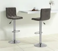vidaXL Barhocker 2 Stk. Dunkelgrau Samt