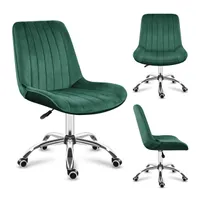 MARK ADLER Future 3.5 | Drehstuhl Bürostuhl Polsterstuhl | Höhenverstellbar | bis 130 kg belastbar | Samt Velours | Homeoffice Schminktisch | Grün