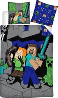 Pościel z polibawełny Minecraft - 140x200 cm + 2 poszewki na poduszki