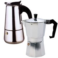 Espressobereiter 1-6 Tassen Alu/Edelstahl, Modell:Edelstahl rund / 6 Tassen