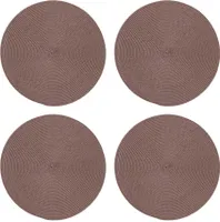 Tischset 4er Set Schoko braun rund 35 cm Ø Platzset abwaschbar Platzdeckchen geflochtene Optik