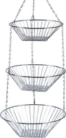 ZELLER PRESENT Kôš na zavesenie chróm 3 koše 72cm Ø25,5cm strieborný