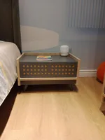 Nachttisch Designer Grau Holz JVmoebel