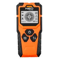 NEO TOOLS Detektor mit 3-in-1-Display, maximale Scantiefe: Eisenmetalle 100 mm, Nichteisenmetalle 80 mm, stromführende Drähte 50 mm, Holz 20 mm, Batterie 1 x 9V, IP 54 , eingebautes akustisches Signal