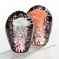 Casablanca Glasart, Briefbeschwerer, Qualle, "Qualle", Glas, rot, schwarz, weiß, , 2 Stück wie abgebildet, H. 11 cm 87265