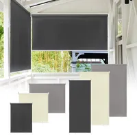 Sessamen-LP Außenrollo Senkrechtmarkise Rollo Beschattung Balkonrollo Außen Sonnenschutzrollo Balkonrollo UV Schutz (180*240cm, Grau)