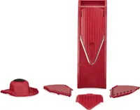 Börner V1 Gemüsehobel Starter Set, Kartoffelschneider Gurkenhobel Gemüseschneider Küchenreibe Pommesschneider Obstreibe Krauthobel, Farbe:Rot