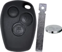 Auto Schlüssel Funk Fernbedienung 1x Gehäuse 3 Tasten + 1x Rohling VA2 + 1x CR2016 Batterie kompatibel mit Renault/Dacia/Opel