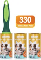 Nobleza Fusselrolle 330 Blatt, 3 Rollen mit 1 Abroller, Extra Klebrige Fusselrolle Kleidung, Fusselroller für Kleidung, Hundehaare, Katzenhaare