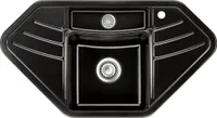 Spüle KeraDomo VEGA ECK in NERO mit Handbetätigung / systemceram / Keramikspüle