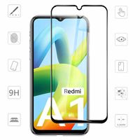 Für Xiaomi Redmi A2 / A1 / A1+ Plus 3D Premium 0,3 mm H9 Hart Glas Schwarz Folie Schutz Hülle Neu