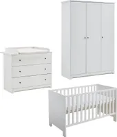 arthur berndt Babymöbel-Set Thilo 3.teilig Kleiderschrank Wickelkommode Bett