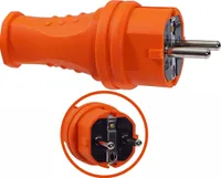 Schukostecker 16A 230V Gummistecker Schuko Schutzkontakt IP44 orange