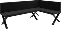 Eckbank Akiko Metal X - Eckbankgruppe für Ihrem Esszimmer, Küche modern, Sitzecke, Essecke. Perfekt für Küche, Büro und Rezeption. Solide und Starke Verarbeitung. (196x128-Rechts-Inari100)