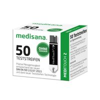 medisana 50 Teststreifen zur Blutzuckerselbstbestimmung, kompatibel mit MediTouch und MediTouch2 Blutzuckermessgeräten, 79038