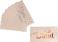 Oblique Unique Braut + Braut Crew Dosen Flaschen Sticker 10 Stk JGA Etiketten Aufkleber
