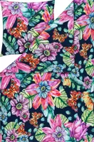 Estella Mako Jersey Bettwäsche 135x200 Amarina indigo Flowerpower 6623-606