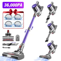 Portreen Akku Staubsauger, 500W/36000Pa Staubsauger kabellos mit HEPAx4,50 Min, kabelloser Staubsauger,Anti-Tangle-Staubsauger