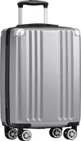 Kufr okwish Hard Shell, Kufr, Cestovní Kufr, Příruční zavazadlo 4 kolečka, Materiál ABS, TSA Customs Lock, 56,5*37,5*22,5 cm, Šedá, M